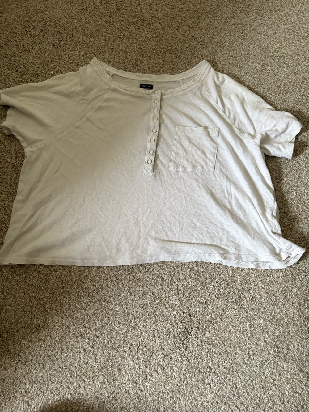 Urban Outfitters White Henley Pocket Tee - Short Sleeve